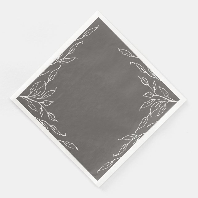 Warmes graues Leaf Motif Erntedank Party Napkins Serviette (Ecke)
