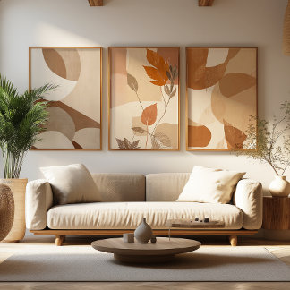 Warmes, neutrales Set | Rustikale Minimaldrucke