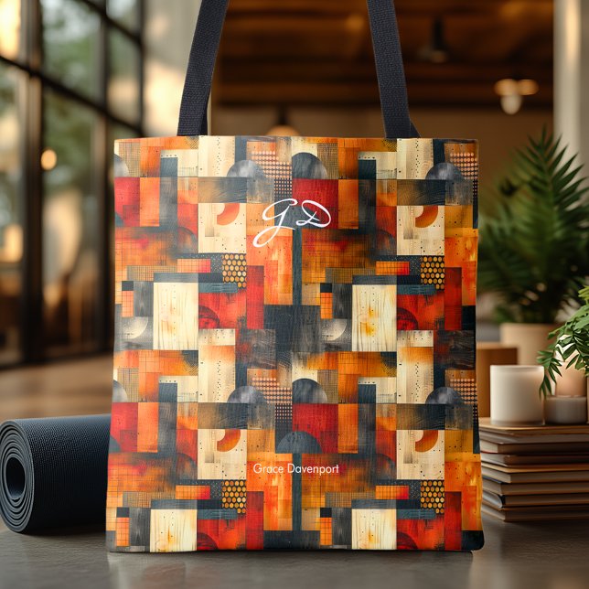 Warmes Orange Abstrakt Personalisiert Tote Bag (Von Creator hochgeladen)