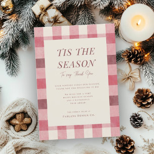 Warmes Pastel Kariert für kleine Unternehmen Feiertagskarte