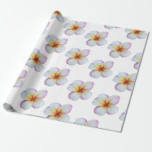 Warmes Pink Plumeria Wrapping Paper