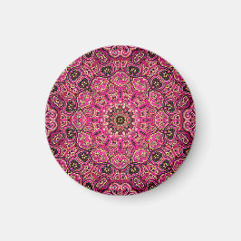 Warmes rosa geometrisches Mandala-Motiv Magnet