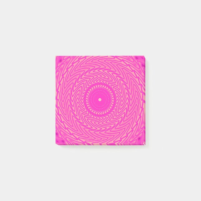 Warmes rosa Kreismuster Post-it Klebezettel (Vorderseite)