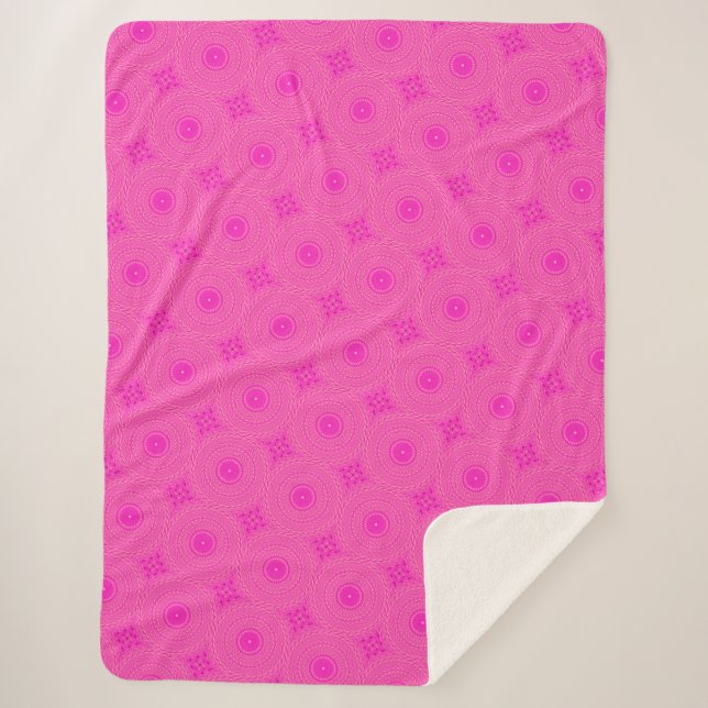 Warmes rosa Kreismuster Sherpadecke (Vorderseite)