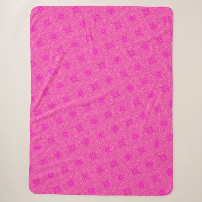 Warmes rosa Kreismuster Sherpadecke (Vorderseite)
