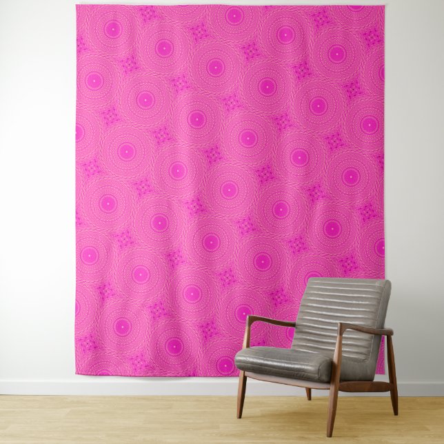 Warmes rosa Kreismuster Wandteppich (Beispiel)