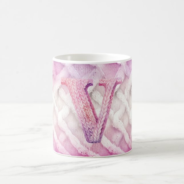 Warmes Rosa Lila Buchstabe U Kaffeetasse (Mittel)