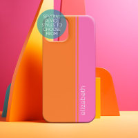 Warmes Rosa Orange Elegant Modernes Design Name