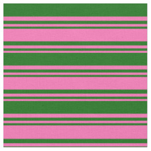 Warmes rosa und dunkelgrünes Streifenmuster Stoff