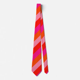Warmes Rosa und helles Orange Streifen Neck Tie Krawatte