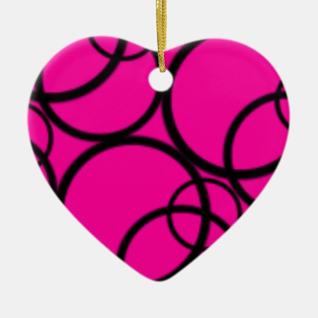 Warmes Rosa und Kreise Keramik Ornament (Vorne)