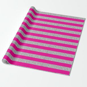 Warmes rosa und silberes Glitzer Schleifpapier Geschenkpapier