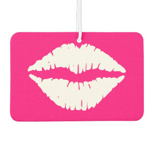 Warmes Rosa und weißer Lipstick Autolufterfrischer