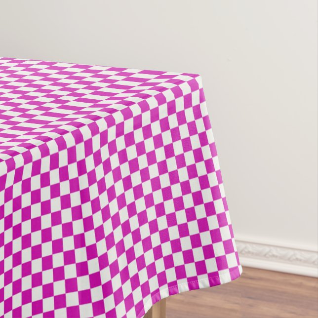 Warmes Rosa und weißes Gingham geprüft Tischdecke (Beispiel)
