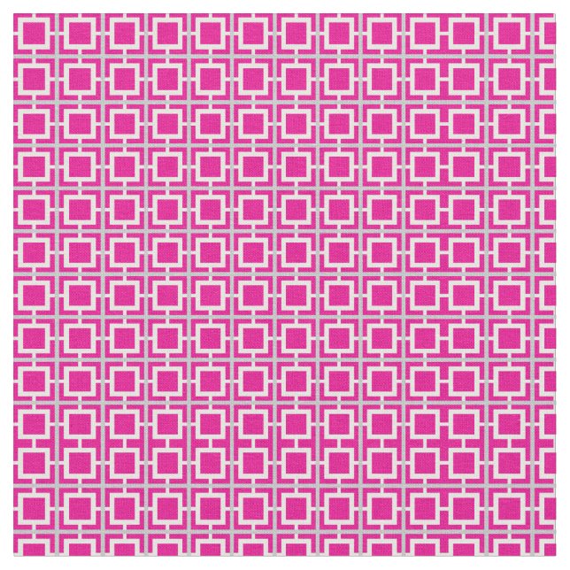 Warmes rosa und weißes Gittermuster Stoff (Nahaufnahme)