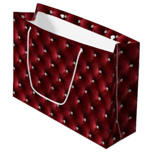 Warmes Rot Chic Imitate Velvet Große Geschenktüte