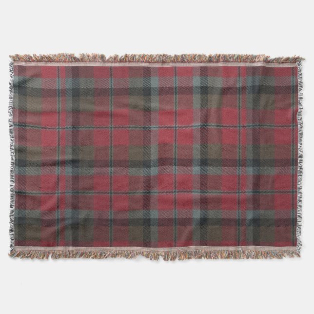 Warmes Rot und brauner Tartan Decke (Vorderseite)