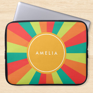 Warmes Sommer Personalisiert Name Farbrad Laptopschutzhülle