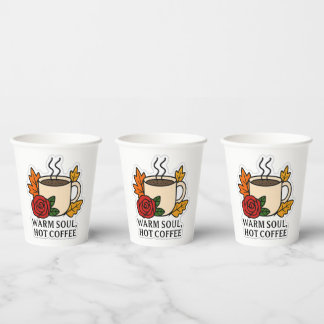 Warmes Soul, heißer Kaffee - Herbst Pappbecher