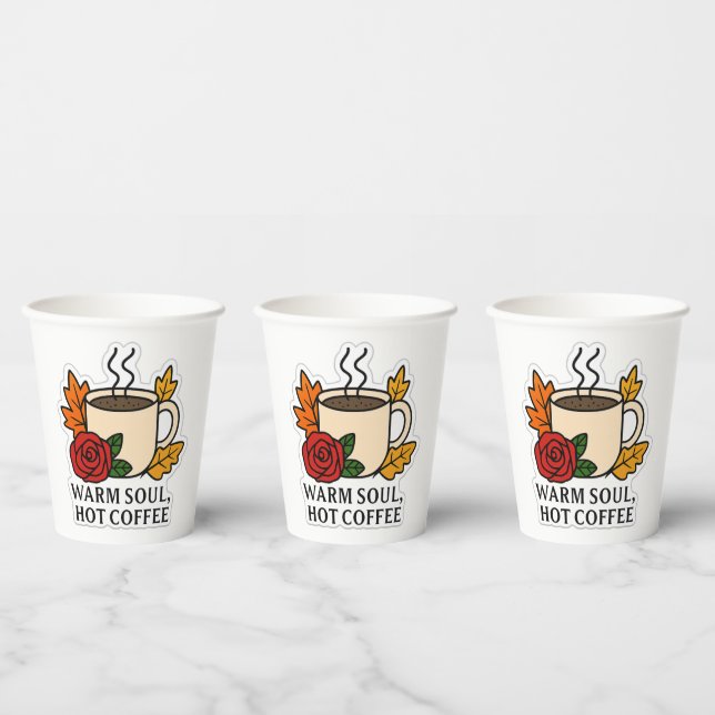 Warmes Soul, heißer Kaffee - Herbst Pappbecher (Multi)
