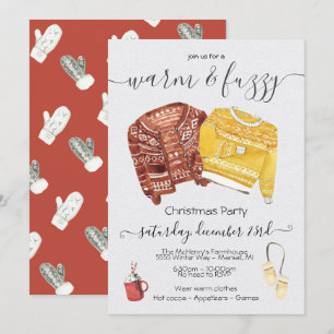Warmes und Fuzzy Sweater Holiday Weihnachten Party Einladung