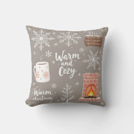 Warmes und gemütliches wintergediegenes Kissen