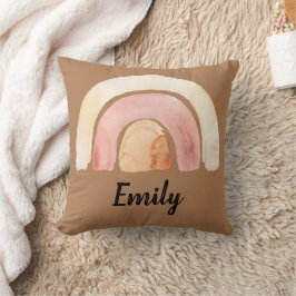 Warmes Watercolor Rainbow Boho Kissen