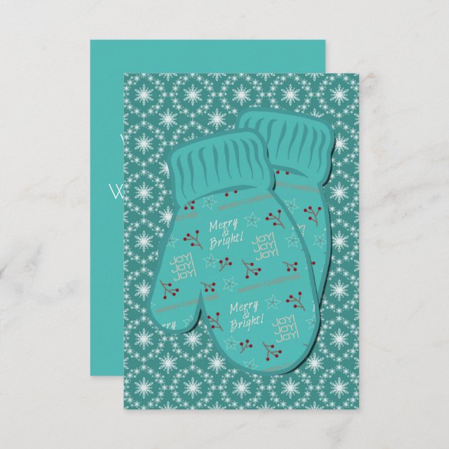 Warmes Weihnachtsfest Mittens (Vorne/Hinten)