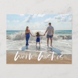 Warmes Wishs Family Coastal Beach Foto Feiertagspostkarte