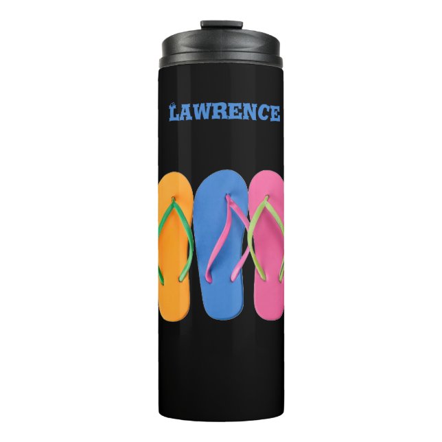 Wärmespeicher mit farbenfrohen Flip Flops-Design Thermosbecher (Vorderseite)