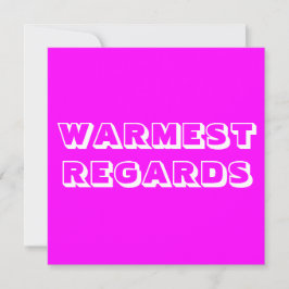 Warmest Regards magentina weiß kühl modern Karte
