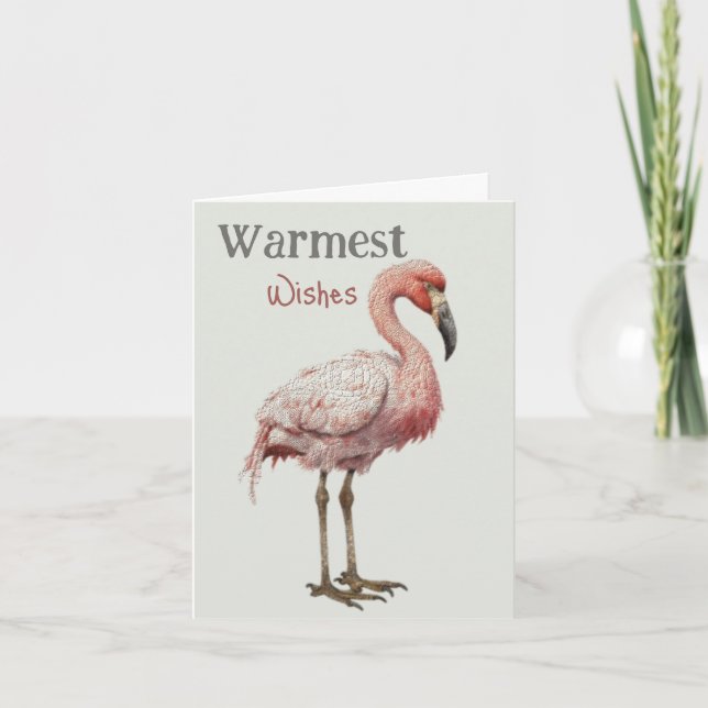 Warmest WishFlamingo Dankeskarte (Vorderseite)