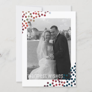 Warmest wünscht Confetti Dots Foto Weihnachtskarte Feiertagskarte
