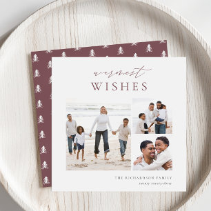 Warmest wünscht Elegante 3 Foto Collage Weihnachte Feiertagskarte