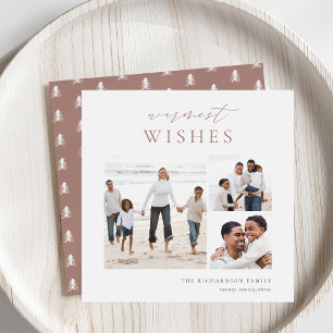 Warmest wünscht Elegante 3 Foto Collage Weihnachte Feiertagskarte