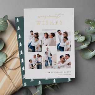 Warmest wünscht Elegante 6 Foto Collage Weihnachte Folien Feiertagskarte