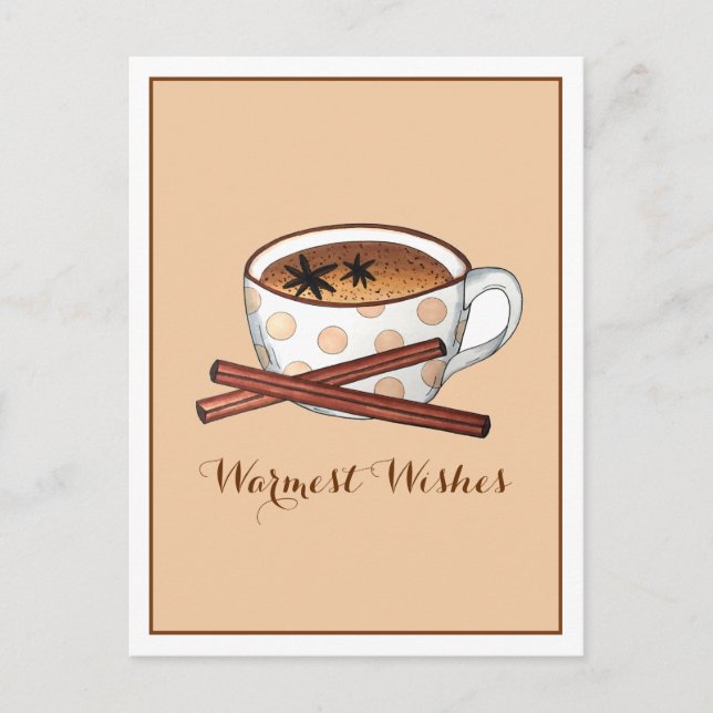 Warmest wünscht Masala Chai Indian Spiced Tee Cup Postkarte (Vorderseite)