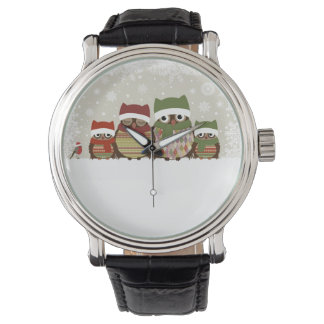 Warmest wünscht Owl Familienlederband Vintag Armbanduhr