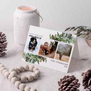 Warmest wünscht Winter Fir Cone Grüne Foto Holi Feiertagskarte