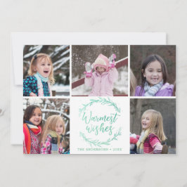 Warmest wünscht Wreath Foto Collage Feiertagskarte