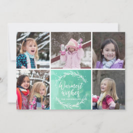 Warmest wünscht Wreath Foto Collage Feiertagskarte