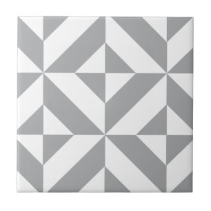 Warmgrau geometrisches Deco-Würfelmuster Fliese