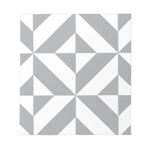 Warmgrau geometrisches Deco-Würfelmuster Notizblock