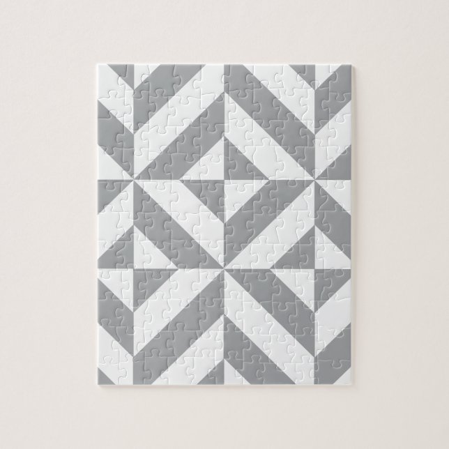 Warmgrau geometrisches Deco-Würfelmuster Puzzle (Vertikal)