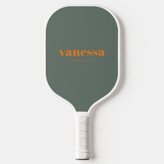 Warmgrau-minimalistischer moderner klassischer Nam Pickleball Schläger (Vorderseite)
