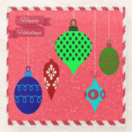 Warmherzige Feiertage Grüße Roter Hintergrund Schn Glasuntersetzer