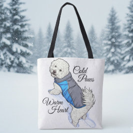Warmherzige Schnee-Bichon-Tasche