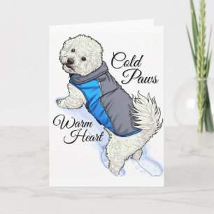 Warmherziger Schnee Bichon Karte