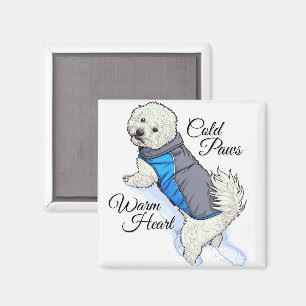 Warmherziger Schnee Bichon Magnet