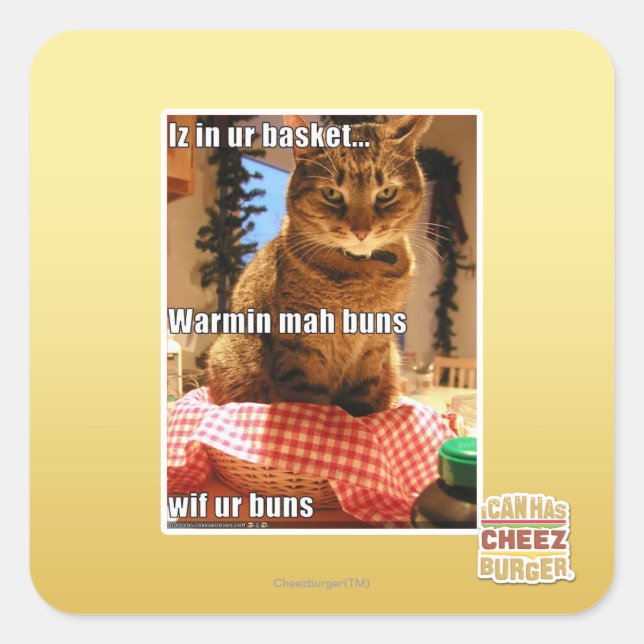 Warmin mah Buns Quadratischer Aufkleber (Vorderseite)